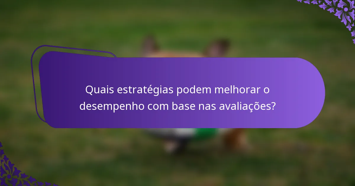 Quais estratégias podem melhorar o desempenho com base nas avaliações?